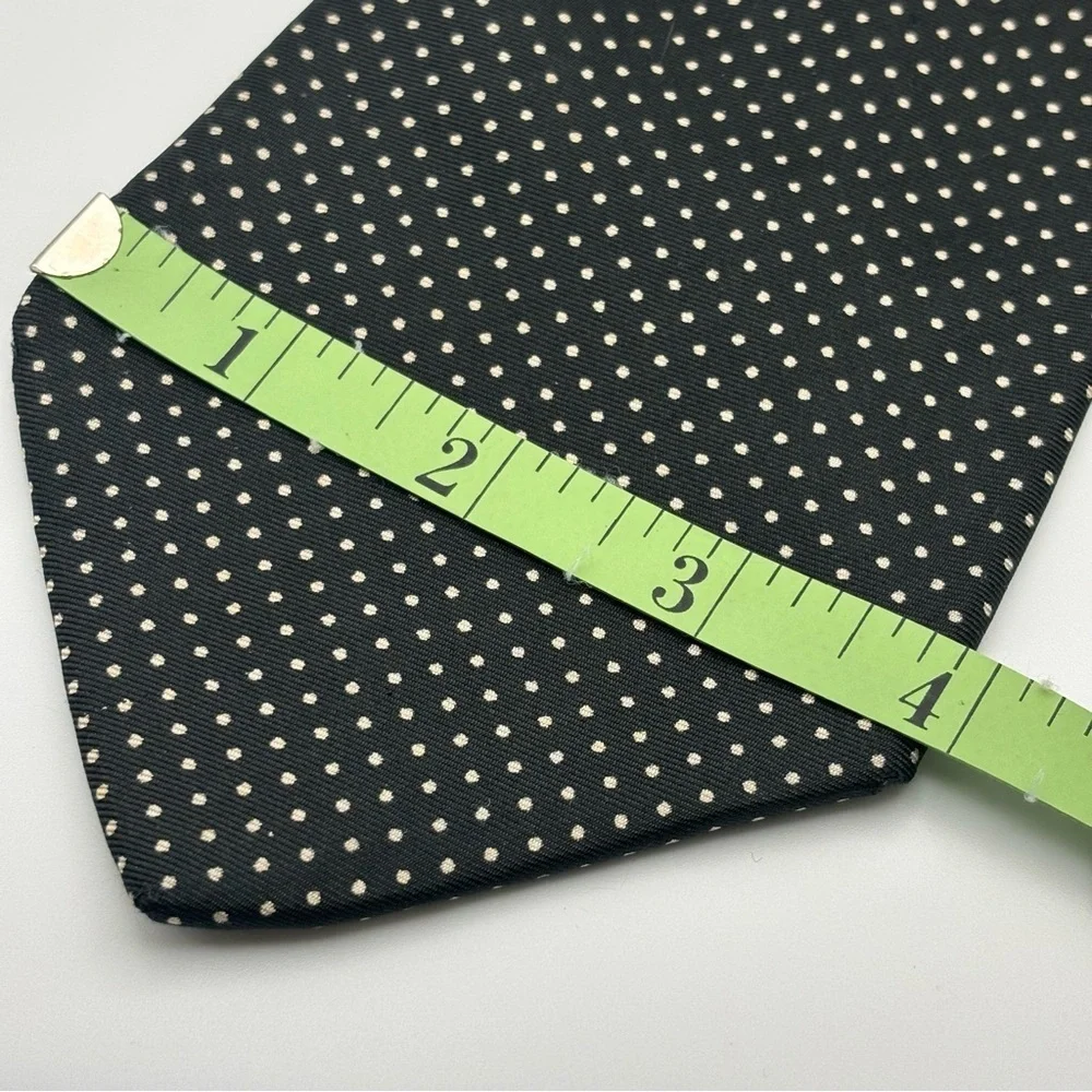 Rooster | Vintage Micro Polka Dot Silk Necktie Tie | Black/White